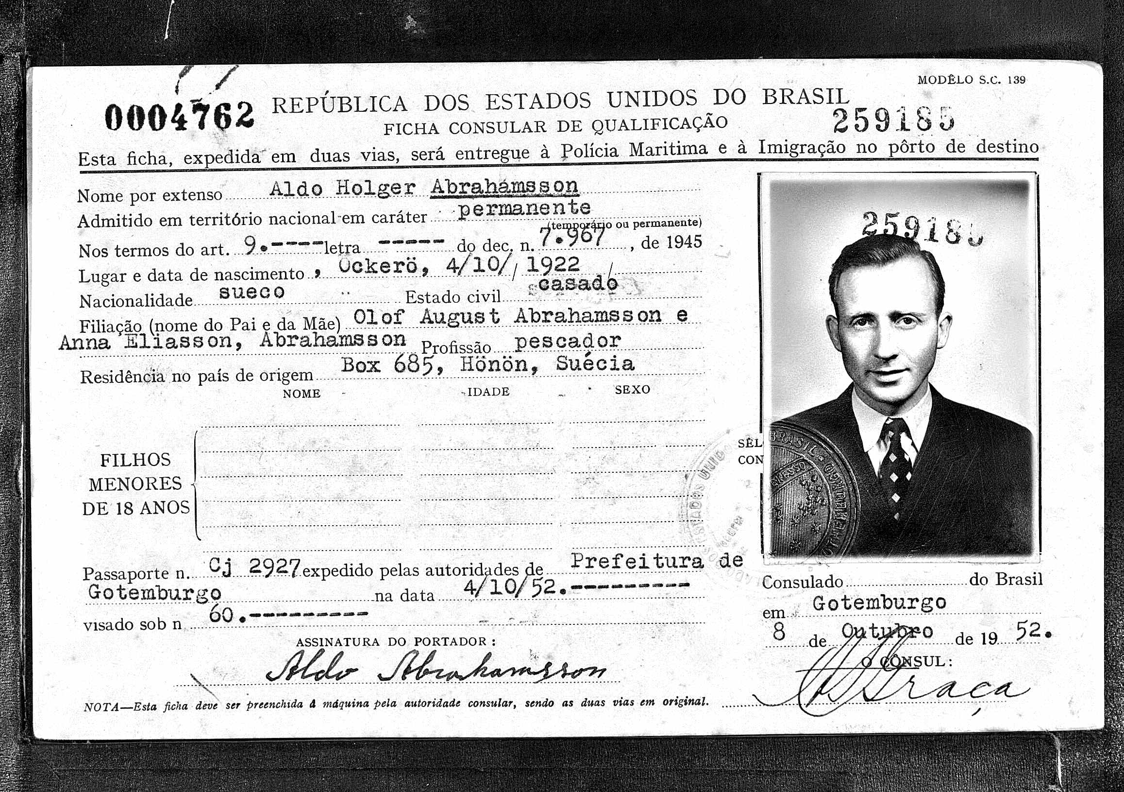 Rio de Janeiro Brasilien immigrationskort 19001965(1)(1)