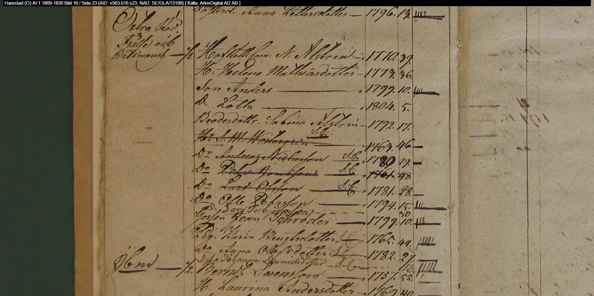 Husförhör Harestad 1812-1813
