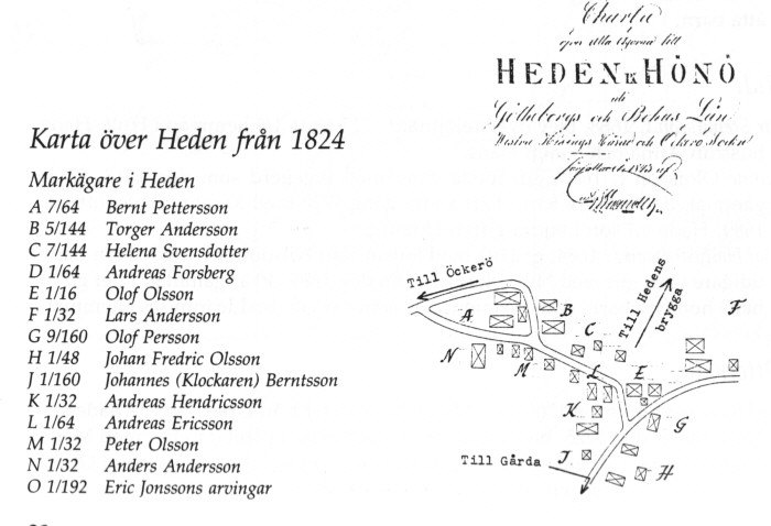 Karta över Heden 1824