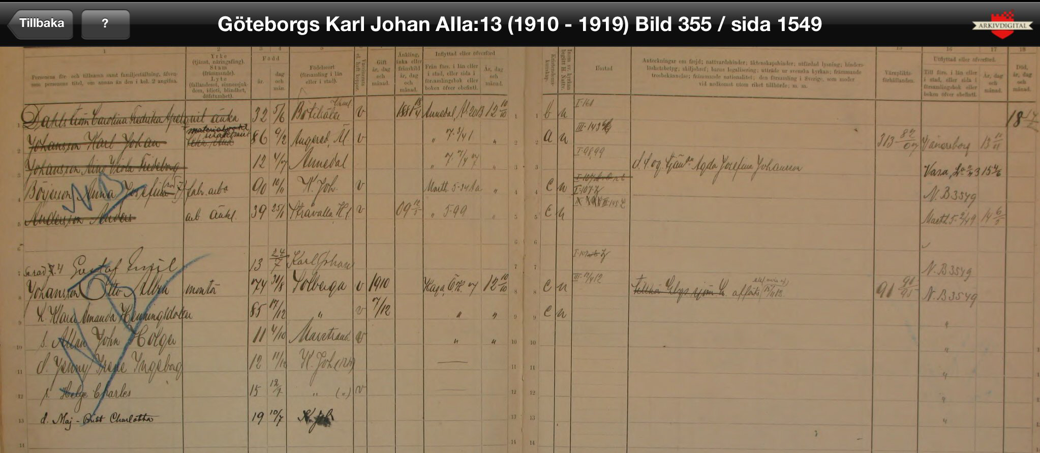 Husförhör Karl Johan A:13 Sid 1549