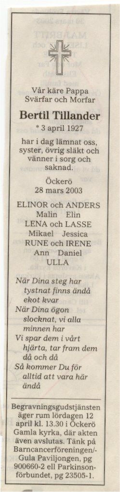 Bertil Holger Verner Tillander