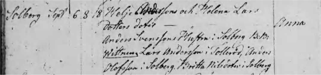 Födelseboken solberga 1813