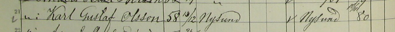 Husförhör Kvistbro 1880