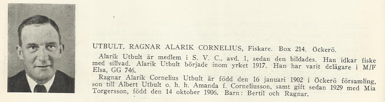 Utbult. Ragnar Alarik Cornelius,