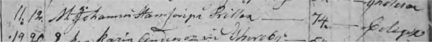 Dödboken Harestad 1834