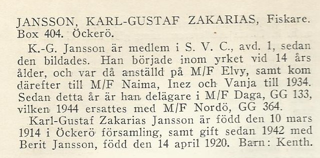 Jansson, Karl-Gustav Zakarias Text