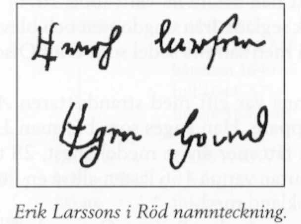 Erik Larssons namnteckning