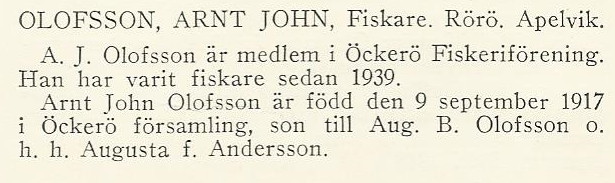 Olofsson, Arnt John