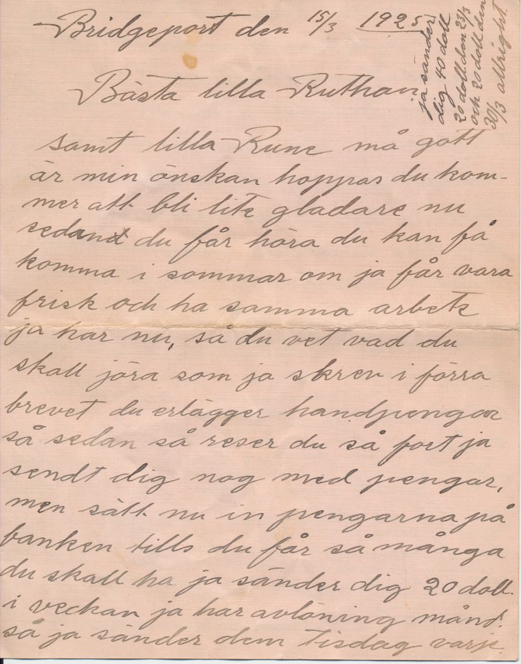 brev nr nio 15.3.1925