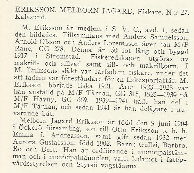 Eriksson Melborn Jagard, Text
