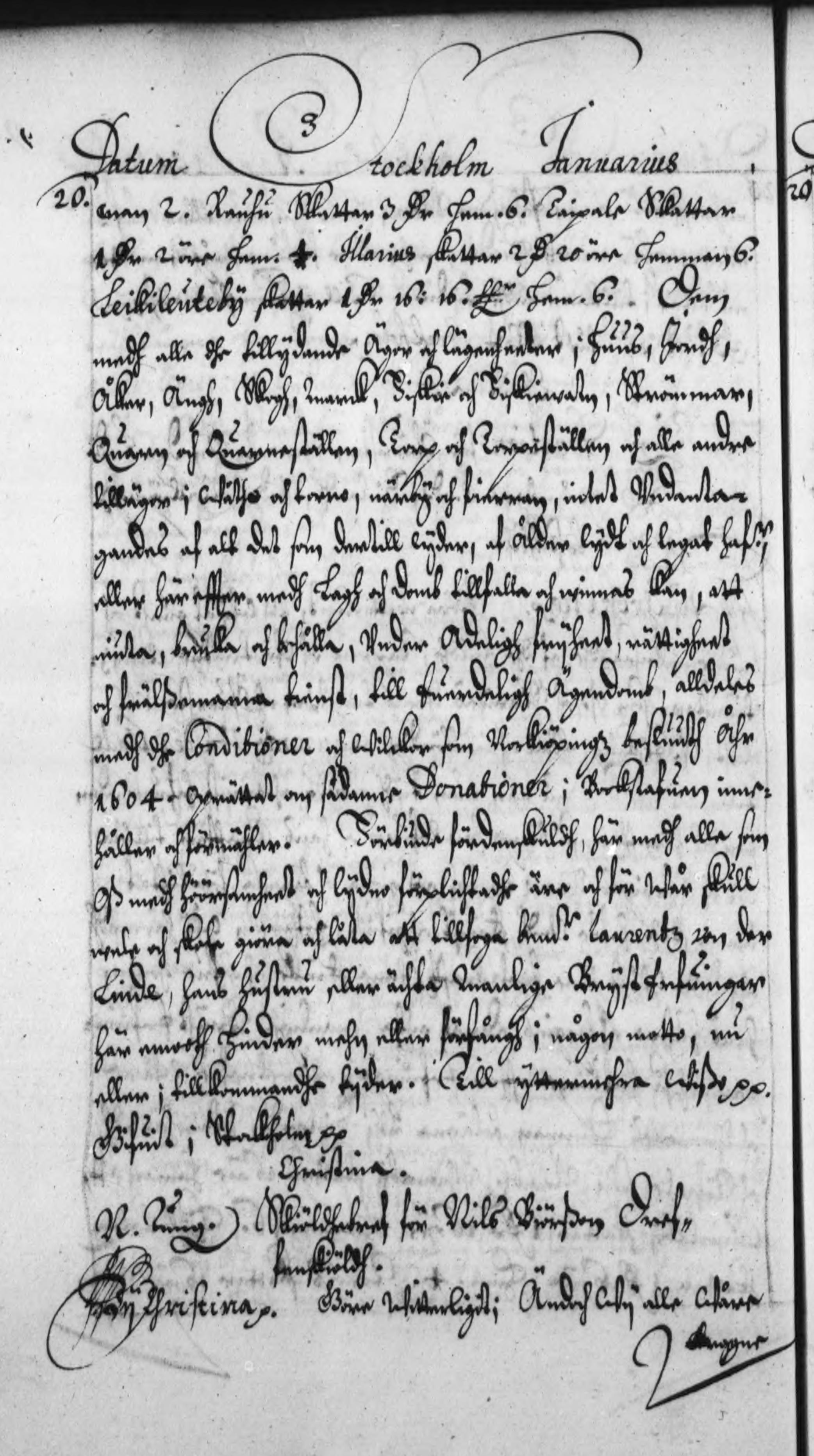 Sköldbrev Sid 99a 1647-01-20