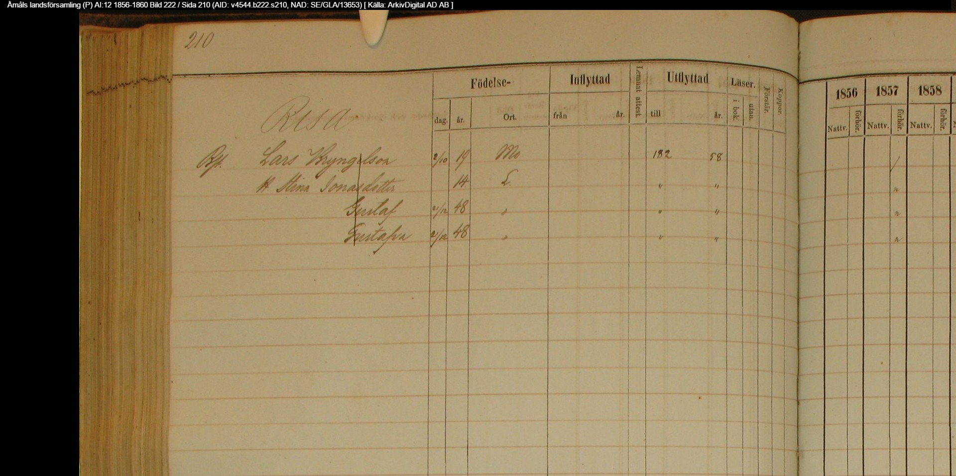 Åmåls-landsförsamling-P-AI-12-1856-1860-Bild-222-Sida-210